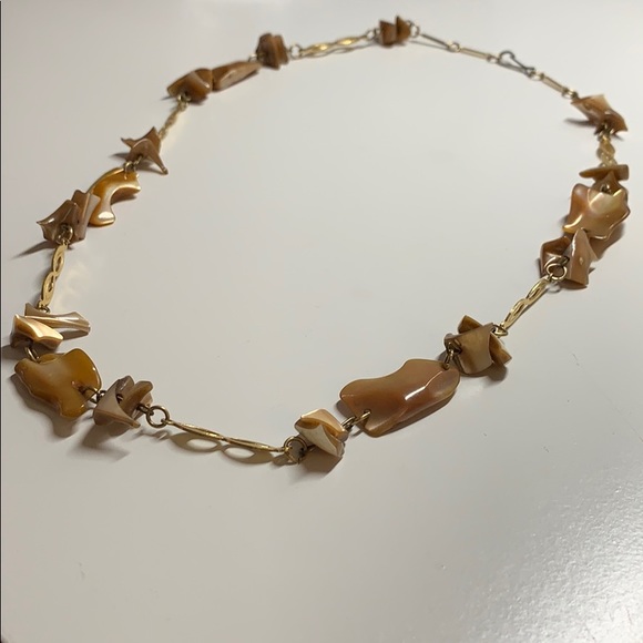 Vintage Golden Necklace with Stones